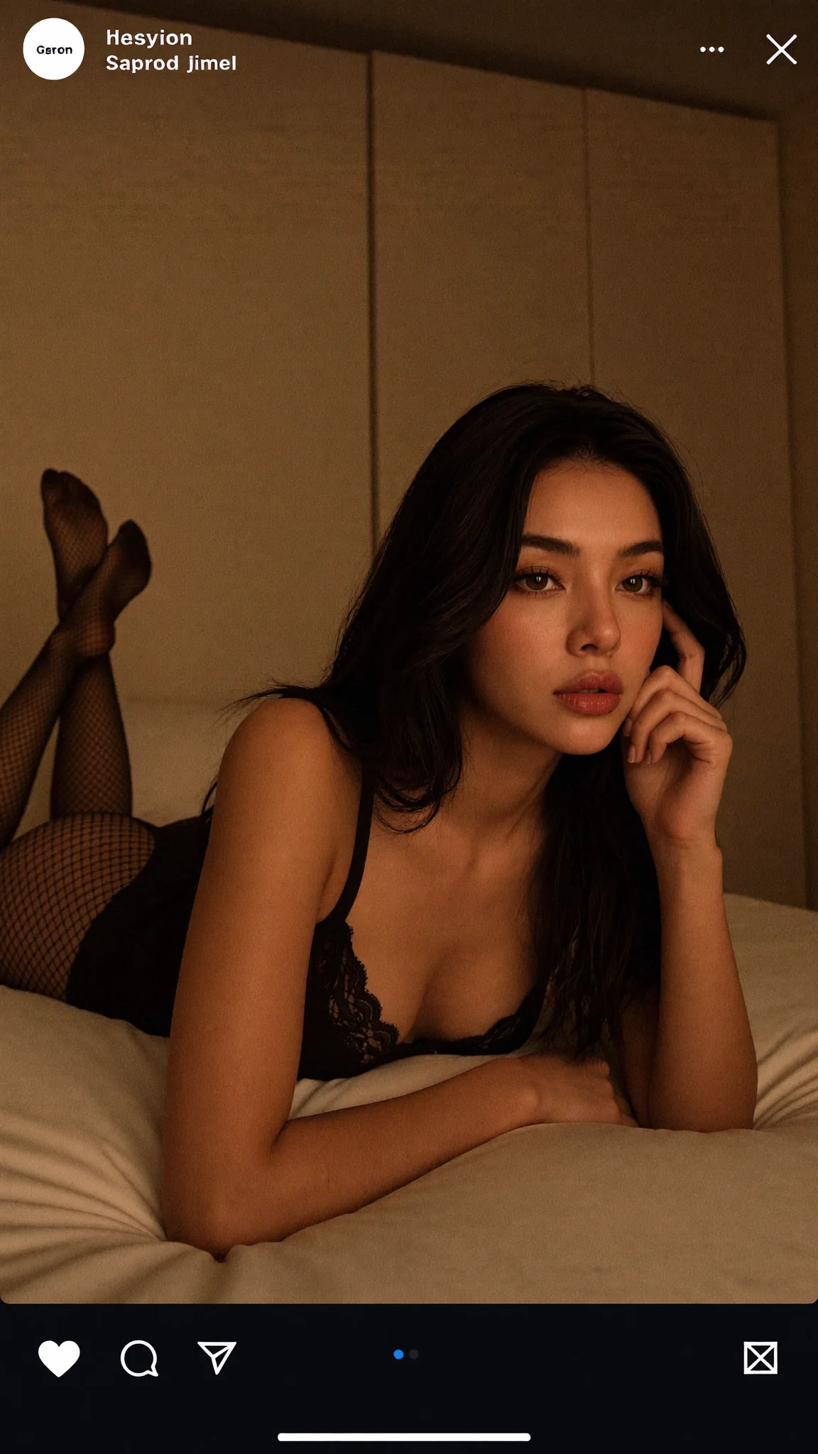 Kai — Dark Room Black Fishnet