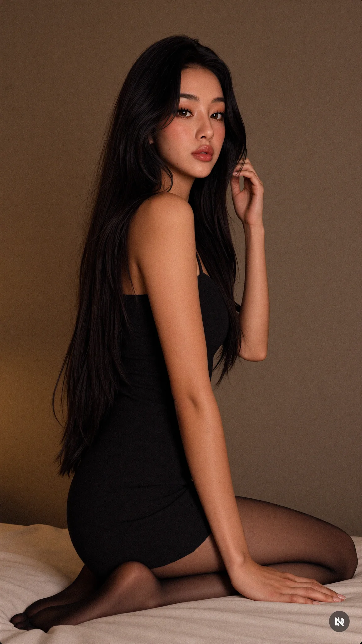 Lina — Dark Room Black Fishnet